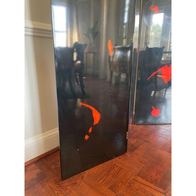 Modern Asian Three Panel Screen | Chairish
