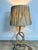Table lamp with a rope base, wrapped and reinforced, and a raffia shade. Designed by Adrien Audoux and Frida Minet, 1950....