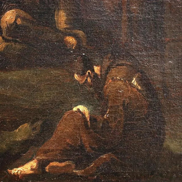 Genoese School Artist, The Monk's Lunch, 18th Century, Oil on Canvas, Framed For Sale - Image 6 of 13