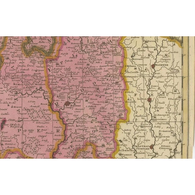 Map of Brittany and Western France by Gerard Valk, 1690 For Sale - Image 4 of 10