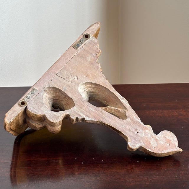 Mid 20th Century Mid-20th Century Carved Wood Rococo Style Wall Brackets -- A Pair For Sale - Image 5 of 18