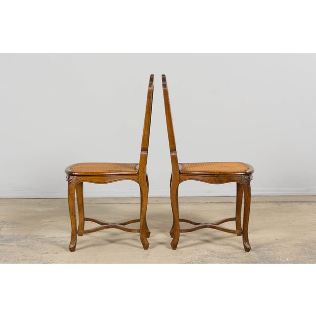 Antique French Louis XV Style Provincial Walnut Cane Dining Chairs, Set of 12 For Sale - Image 11 of 18