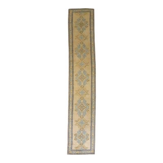 Antique Zabihi Collection Long Turkish Oushak Runner - 3'2" x 17'5" For Sale