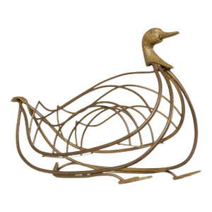 Vintage Brass Goose Magazine Stand