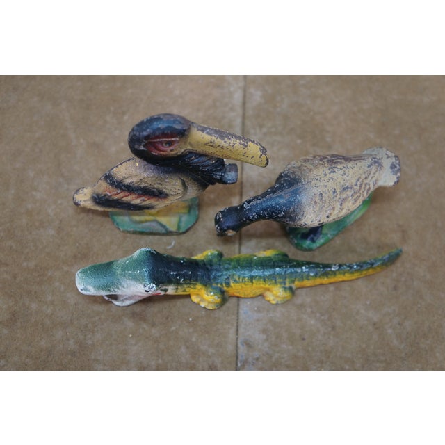 Mid 20th Century Wilton John Wright Cast Iron Figural Bottle Openers Pelican Alligator Goose - Set of 3 For Sale - Image 11 of 11