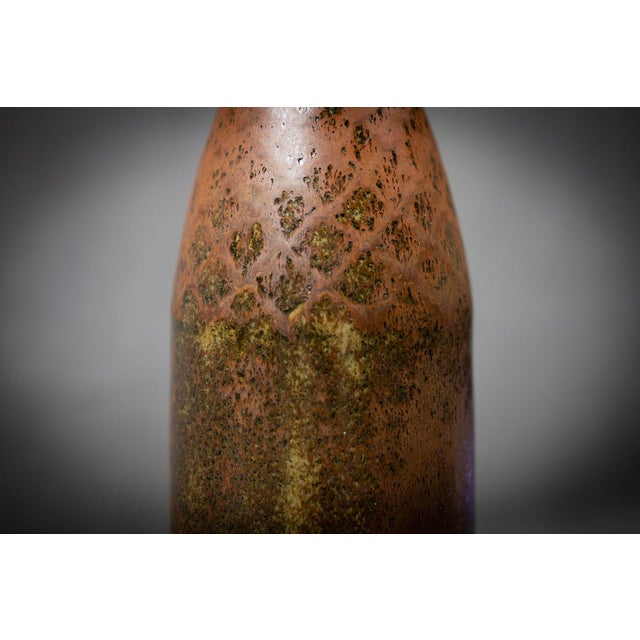 Bottle Vase in Mottled Brown Glazed Stoneware by Carl-Harry Stålhane for Rörstrand, Sweden, 1960 For Sale - Image 9 of 16