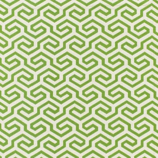 Sample - Schumacher Ming Fret Fabric in Grass For Sale