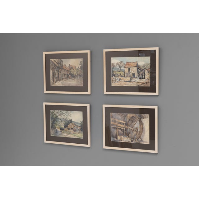 Mary Williams, English Country Scenes, 1970s, Paint, Set of 4 For Sale - Image 11 of 11