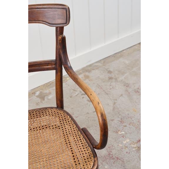 Antique Edwardian Bentwood Occasional Chair With Hand Tied Cane Seat For Sale In Charleston - Image 6 of 11