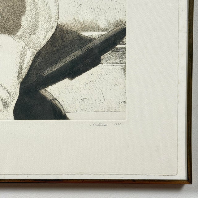 1970s Philip Pearlstein (American, 1924–2022) Nude on Dahomey Stool, Signed (1976, Etching/Aquatint on Paper) For Sale - Image 5 of 8