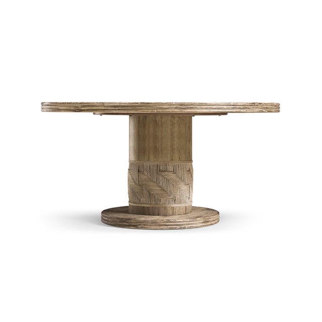 Rustic Rustic Modern Round Pedestal Dining Table For Sale - Image 3 of 9