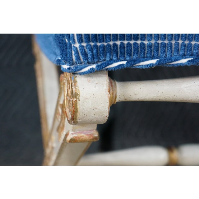 Vintage Italian Neoclassical X-Form Curule Bench Stool Ottoman Attributed to Baker Furniture For Sale - Image 12 of 18