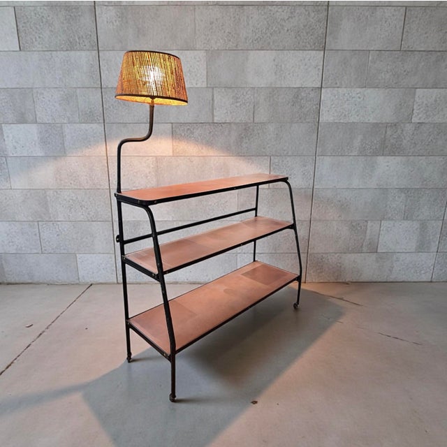 Vintage Stitched Leather Bookcase by Jacques Adnet, 1950s For Sale - Image 9 of 13