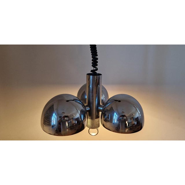 Mid-Century Space Age Chrome Chandelier from Hillebrand, Germany, 1970s For Sale - Image 17 of 18