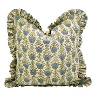 Decorative Frill Cushion Cover Soft Fabric Ruffle Pillow for Home Décor- 20x20 Lotus For Sale