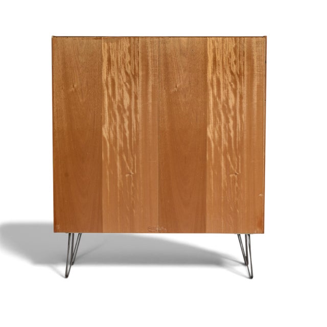 1960s Poul Hundevad Danish Teak Bookcase on Hairpin Legs 1960s For Sale - Image 5 of 9