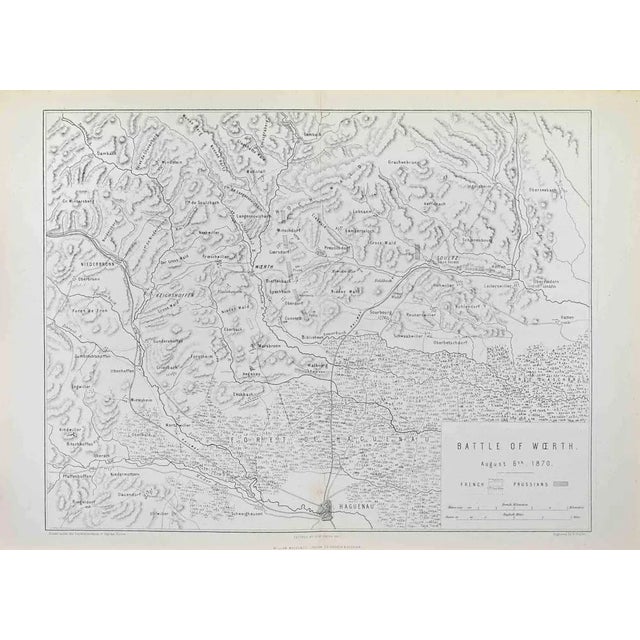Battle of Woerth is a map realized by R. Walker. Lithograph, printed in 1872 by Milliam Mackenzie, London. Good condition....