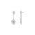 14k White Gold Cluster Diamond Emerald Floral Earrings- A Pair For Sale - Image 4 of 11