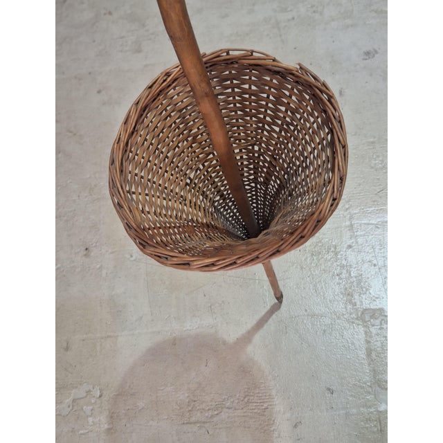 Mid-20th Century European Wicker Umbrella Stand, Likely French or Italian 46'' Tall For Sale - Image 4 of 6