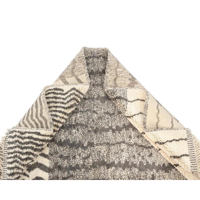 Textile Hand-Knotted Wool Rug by Azele Studio For Sale - Image 7 of 9