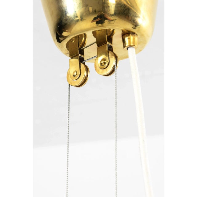 Very rare height adjustable ceiling lamps designed by paavo tynell. Produced by taito oy in finland. Dimensions (w x d x...