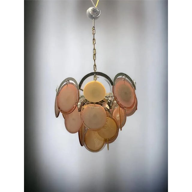 Murano Glass Disc Chandelier, 1970s For Sale - Image 10 of 11