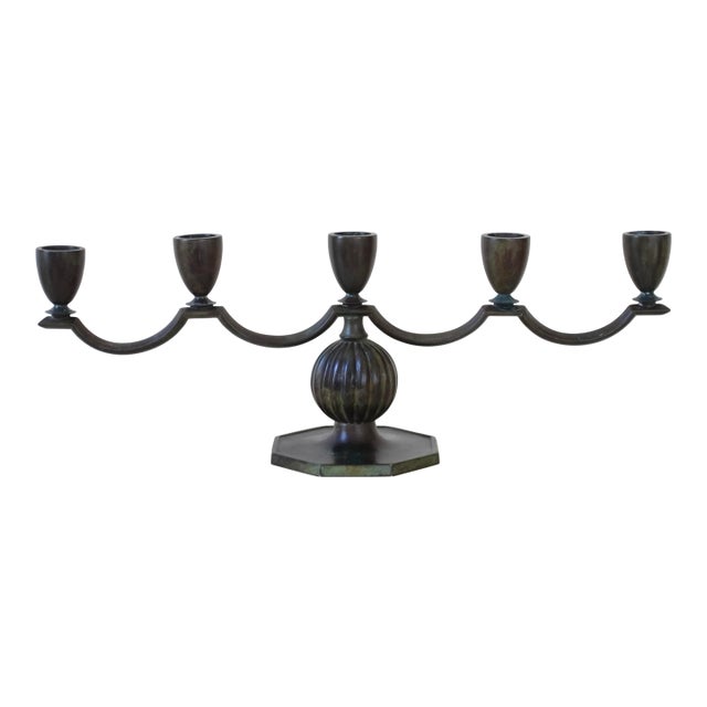 1930s Gab Bronze Candleholder For Sale