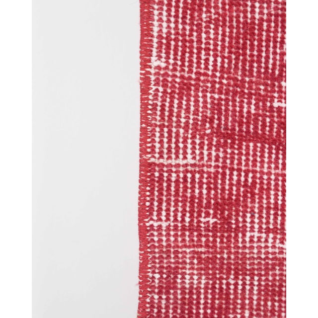 1970s Vintage Turkish Handmade Wool Cotton Red Runner Rug For Sale - Image 11 of 11