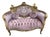 1940 French Louis XVI Gold Beech Rose Velvet Settee For Sale