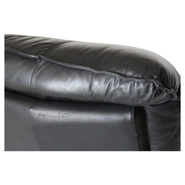 Postmodern Lounge Chair in Black Leather and Steel attributed to Nicoletti Salotti for Avanti, Italy, 1980s For Sale - Image 9 of 12
