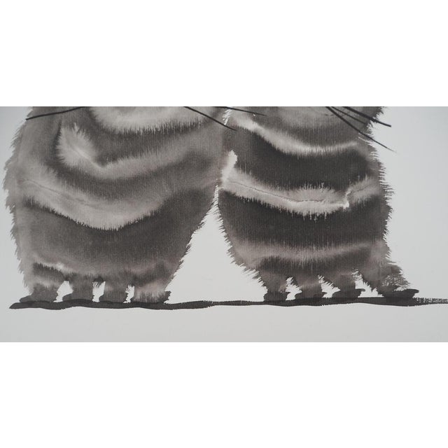 Laszlo Tibay, Couple de chats, Ink & Wash Drawing For Sale - Image 5 of 7