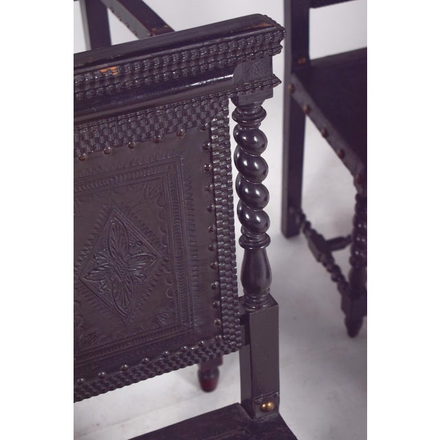 Leather Dining Chairs, 1920s, Set of 6 For Sale - Image 12 of 14