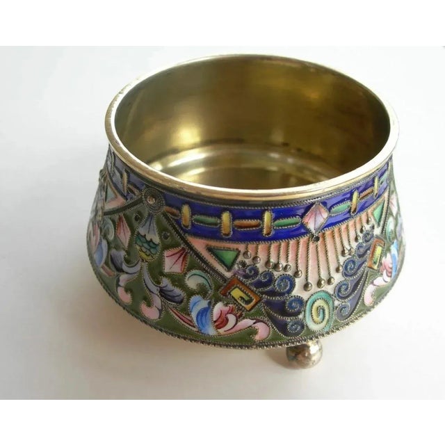 Salt Shaker in Golden Silver Enamel For Sale - Image 10 of 11