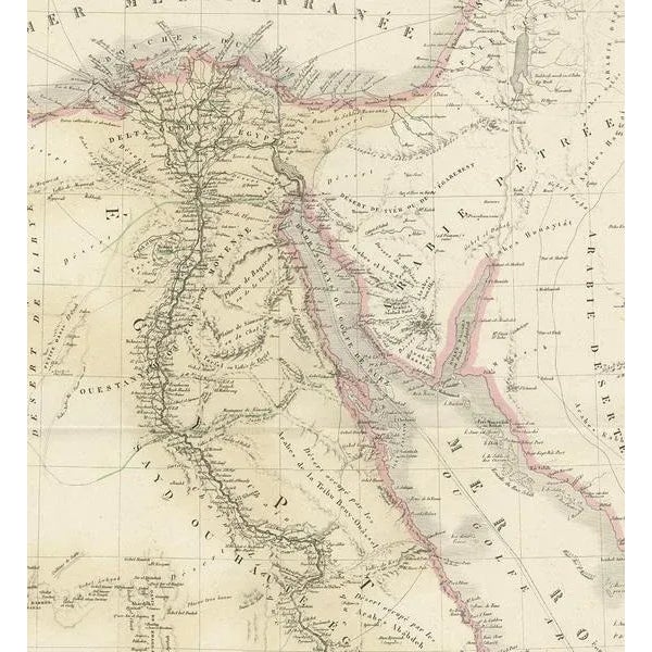 Antique Map of Egypt, 1875 For Sale - Image 3 of 6