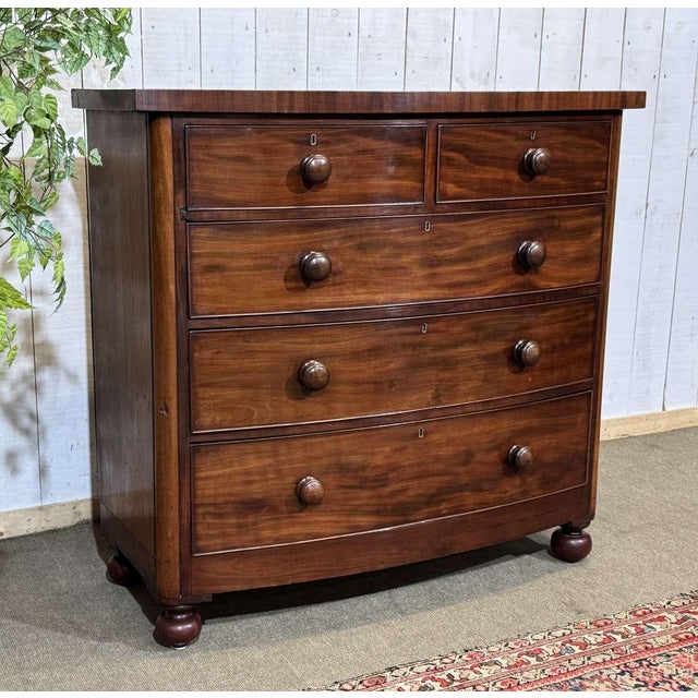 Antique English Victorian Chest of Drawers in Mahogany, 1800s For Sale - Image 3 of 18