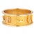 ​Vintage Egyptian Wide Gold Band Sz 5.5 Ring Hieroglyphic Figural Motifs Jewelry For Sale