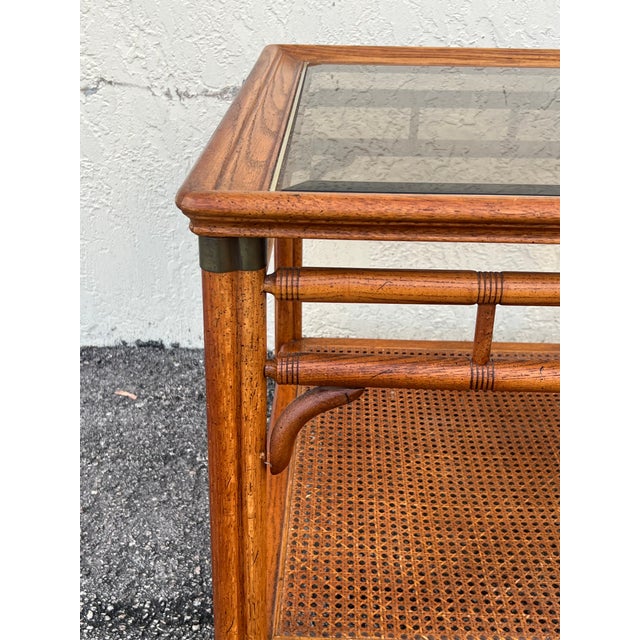 Late 20th Century Late 20s Century Faux Bamboo Walnut Side Tables For Sale - Image 5 of 17