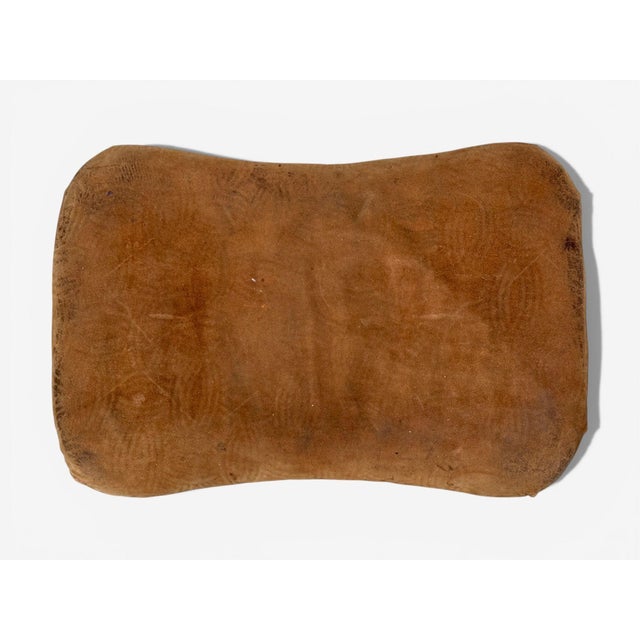 1950s Madsen and Schubell, Ottoman, Beech, Suede, Sweden, 1940s For Sale - Image 5 of 7