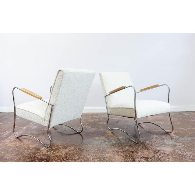 Mid-Century Modern Bauhaus Armchairs by Wschod, Poland, 1950s, Set of 2 For Sale - Image 3 of 18