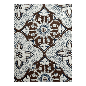 Quadrille China Sea New Batik Brown / Navy Fabric 2 6/8 Yards