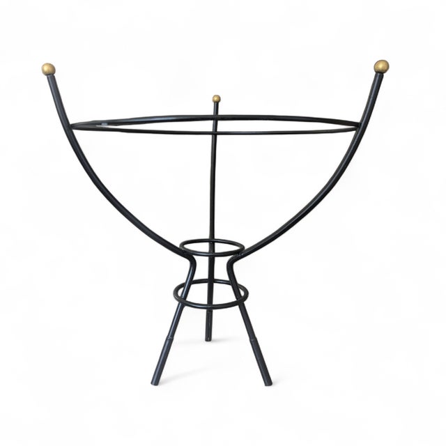 Black Mid Century Modern Metal Planter Holder For Sale In Charlotte - Image 6 of 8