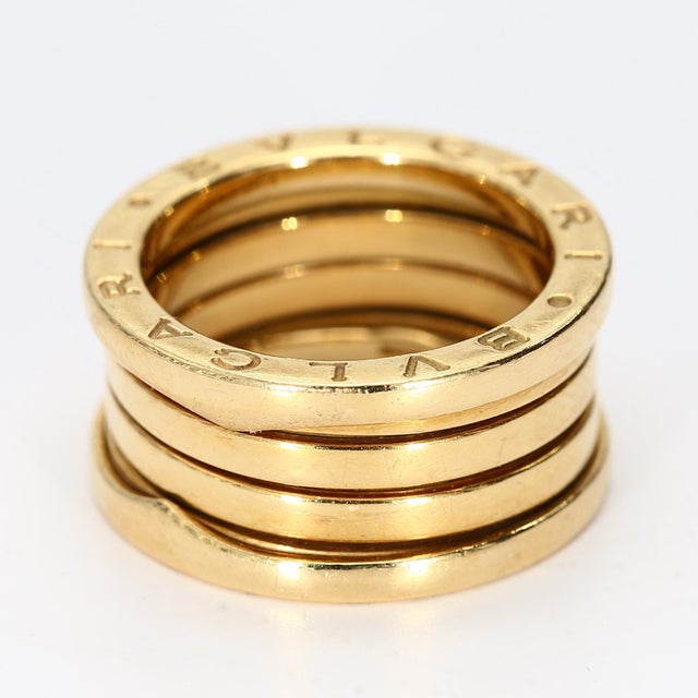Contemporary 18k Yellow Gold Bvlgari B.zero1 Four-Band Ring - Size 5.25 For Sale - Image 3 of 5