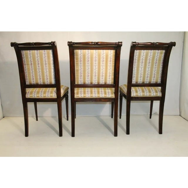 Early 20th Century Early 20th Century Set of 6 Regency Style Maple Dining Room Chairs, New Upholstery For Sale - Image 5 of 8