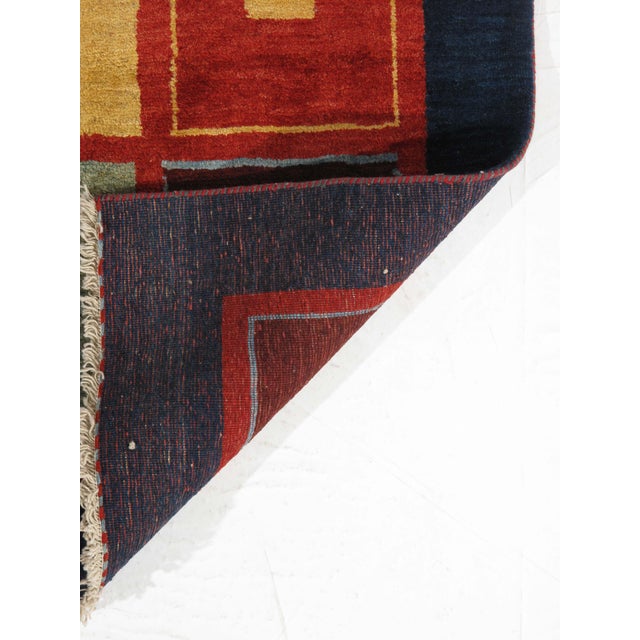 1980s Vintage Hand-Knotted Persian Gabbeh Rug 6'7" X 9'6" For Sale - Image 5 of 5