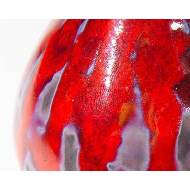 Red Karl Martz 1980s Studio Pottery Vase For Sale - Image 8 of 8