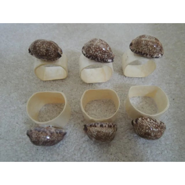1960s Mother of Pearl and Shell Napkin Rings - Set of 6 For Sale - Image 13 of 13