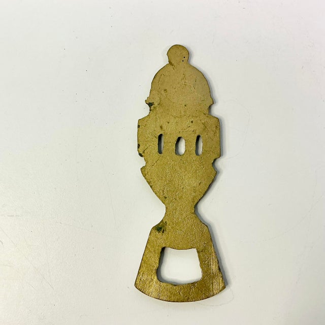 Brass 1970s Vintage Boho Chic Italian Mediterranean Brass Architecture Bottle Opener. For Sale - Image 8 of 8
