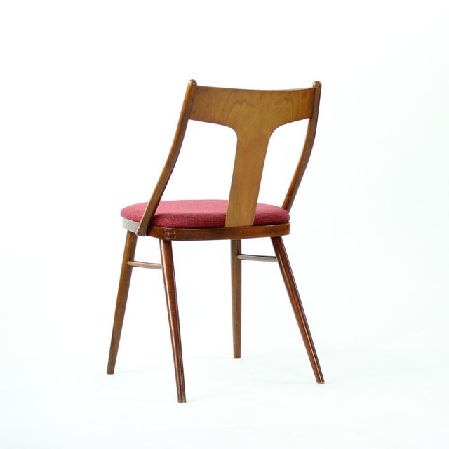 Dining Chairs in Wood and Pink from Tatra, 1960s, Set of 4 For Sale - Image 6 of 13