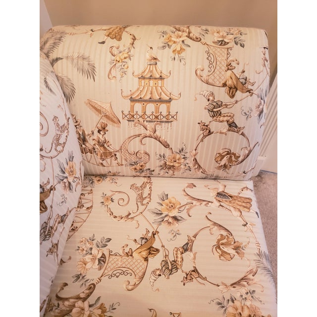 Chinoiserie Custom Made Cox Manufacturing Asian-Inspired Settee For Sale - Image 3 of 13