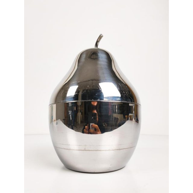 Metal Pop Stainless Steel Pear Ice Bucket in the style of Sottsass, Italy, 1970s For Sale - Image 7 of 13